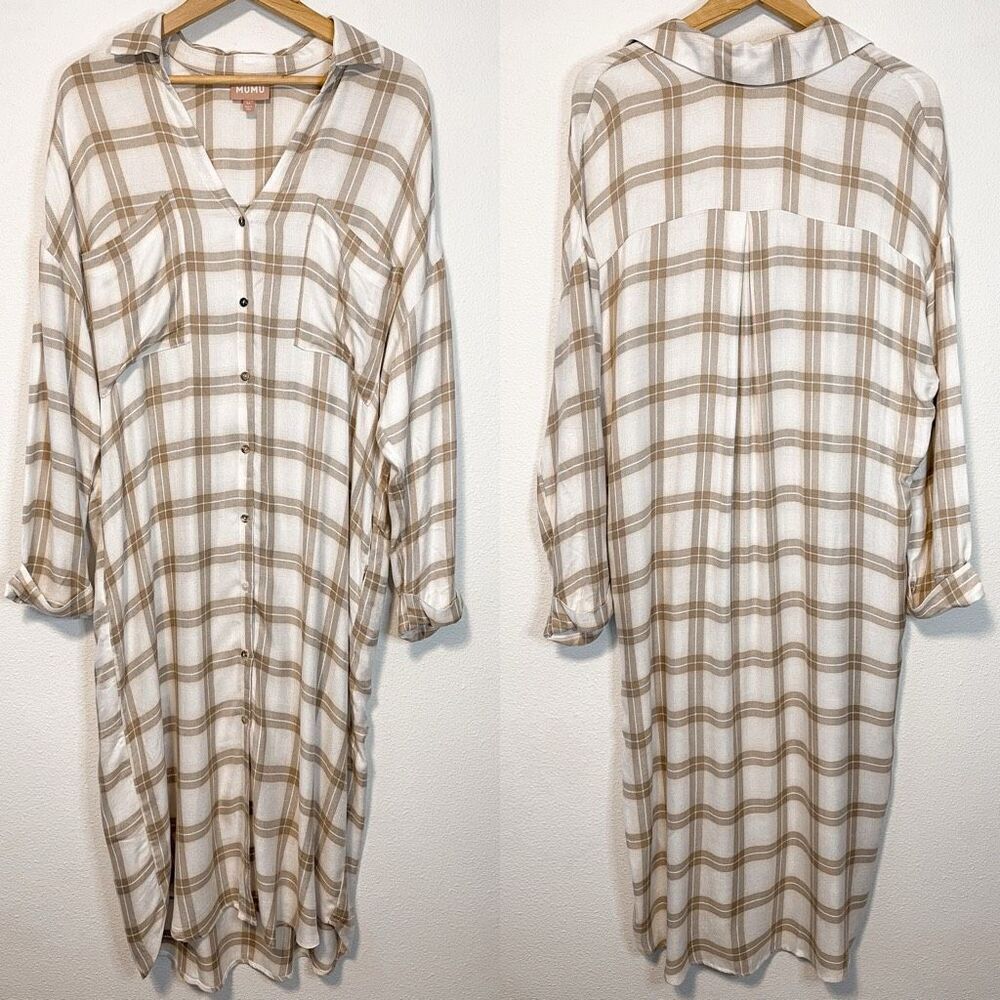 Show Me Your Mumu Leo Button Down Tunic in Everyday Plaid Size Medium